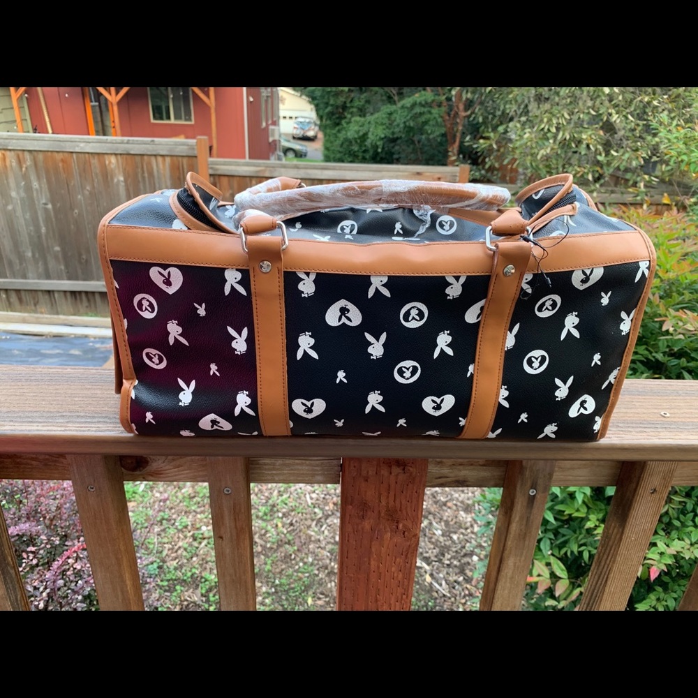 Playboy monogram dog carrier